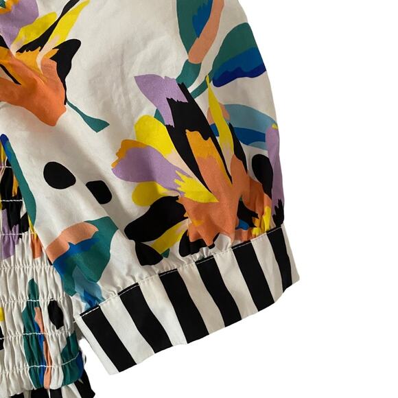 Crosby by Mollie Birch Island Lilies White Black Dress with Pockets size small - Picture 3 of 9